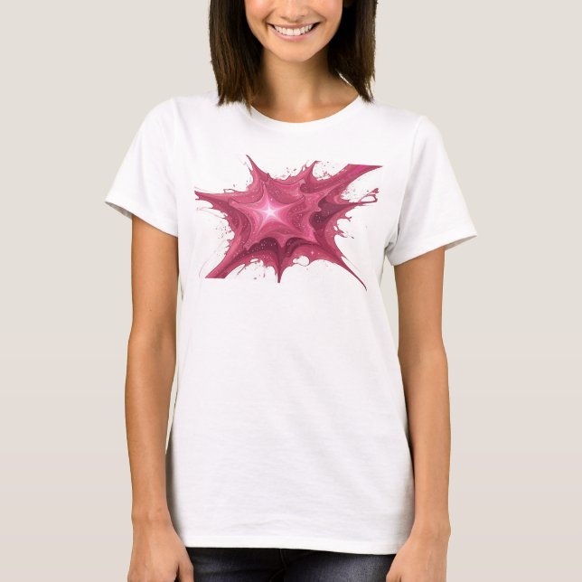 Camisa Personalizada Estrelas Abstratas Vermelhas  (Frente)