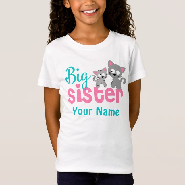 Camisa personalizada gato do gatinho da irmã mais (Frente)