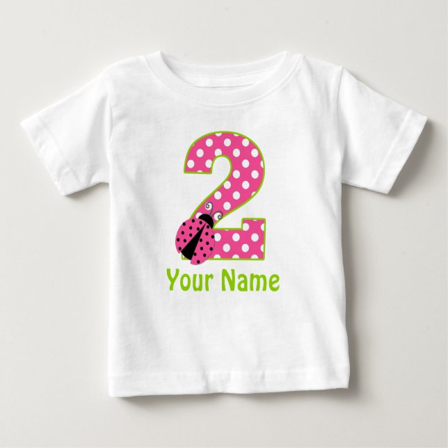 Camisa Personalizada Ladybug Verde Cor-de-Rosa seg (Frente)