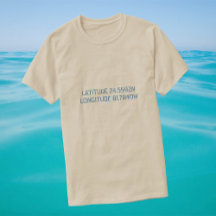 Camisa personalizada Latitude e Longitude