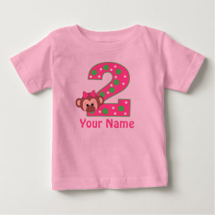 Camisa Personalizada Macaco-segundo aniversário