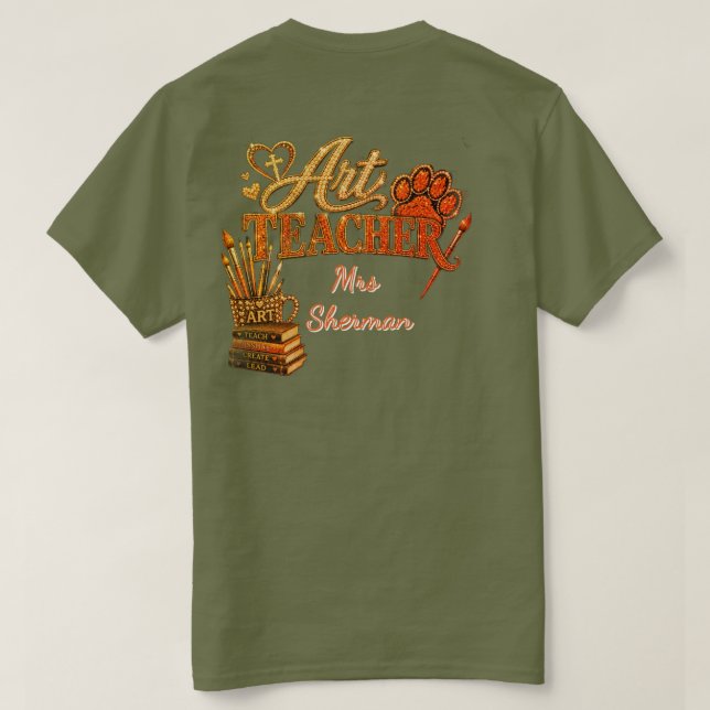 Camisa Personalizada para Professor de Arte (Verso do Design)