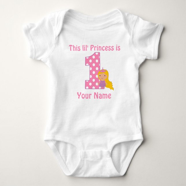Camisa Personalizada Princesa primeiro aniversario (Frente)