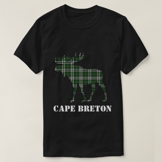 Camisa personalizável de alce da xadrez de Cape Br (Frente do Design)