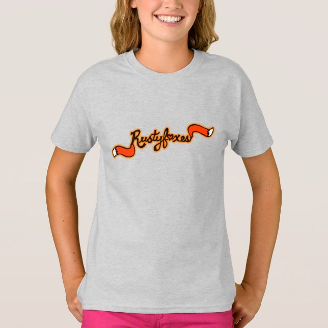 Camisa "personalizável" de Raglan, moça de raposas (Frente)