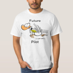 Camisa piloto engraçada dos desenhos animados do