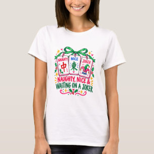 Camisa Pink Mahjong Naughty Nice Joker Natal