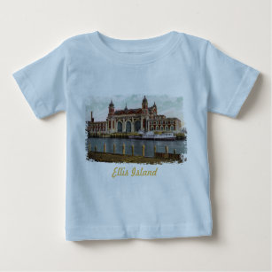 Camisa pintada Ellis Island do bebê