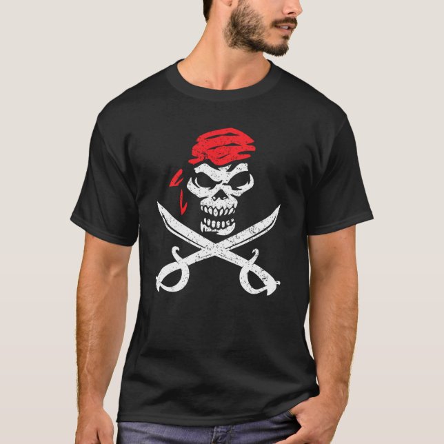 Camisa Pirata Com Crossbones E Patamares Oculares  (Frente)