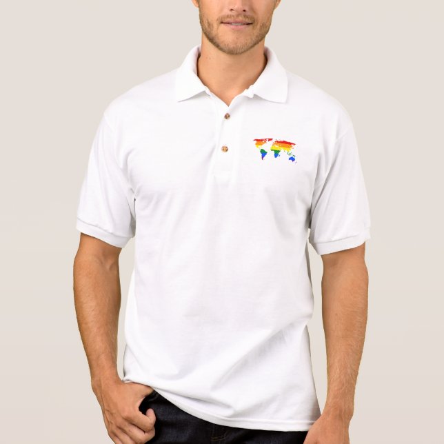 Camisa Polo arco-íris-mapa-mundo-1192306_1920 (Frente)