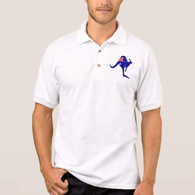 Camisa Polo Bandeira do canguru de Austrália (Frente)