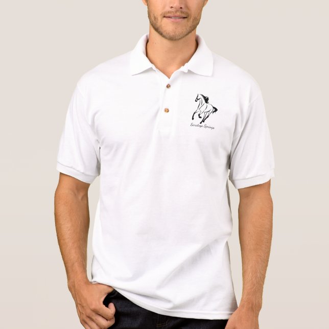 Camisa Polo Cavalo de Corrida de Primaveras Saratoga (Frente)