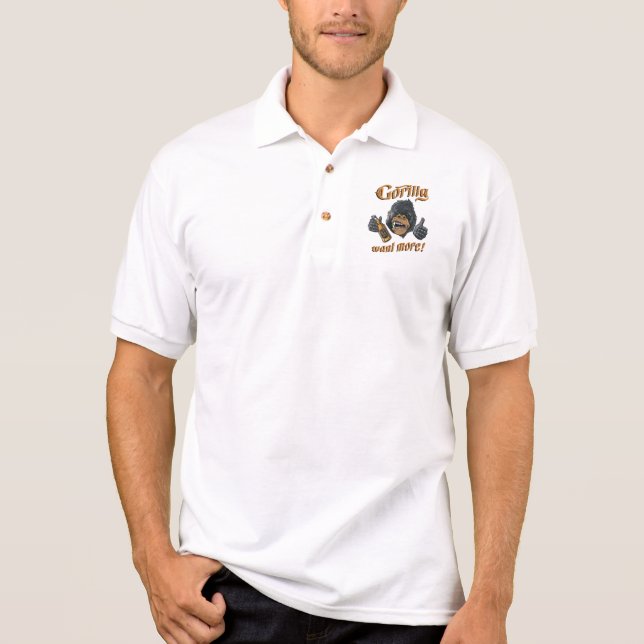 Camisa Polo Gorila Beer White (Frente)