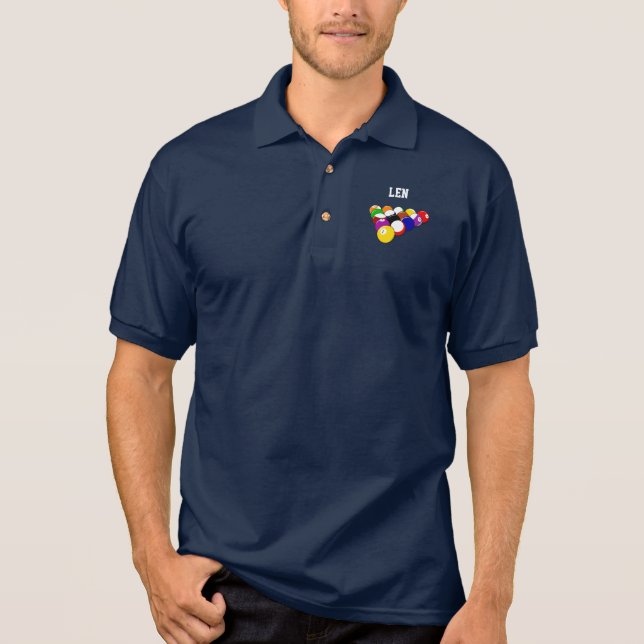Camisa polo modelo Billiards, pronta para personal (Frente)