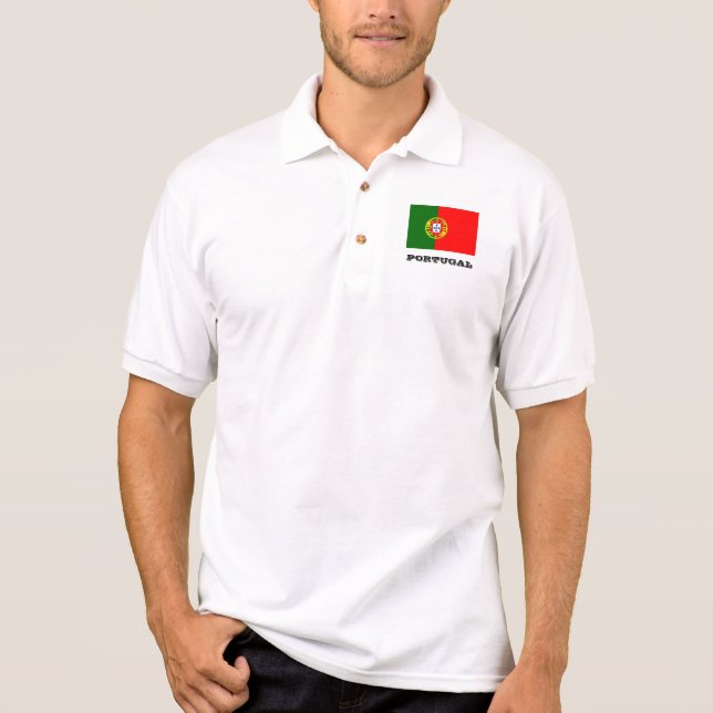 Camisa Polo Pólos feitos sob encomenda da bandeira de Portugal (Frente)