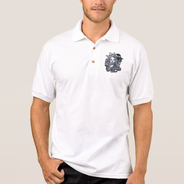 Camisa Polo Tatuagem no estilo chicano (Frente)