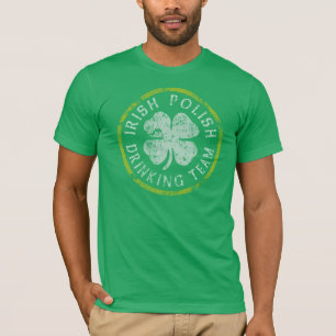 Camisa polonesa da equipe t do bebendo do irlandês