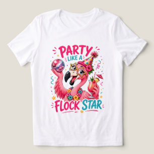 Camisa praia divertida flamingo rosa