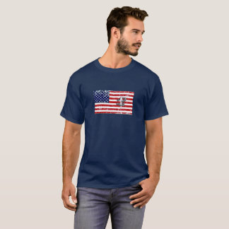 Camisa Preta Básica de Arremesso de Ferradura EUA