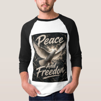 Camisa preta branca com mangas compridas e desenho