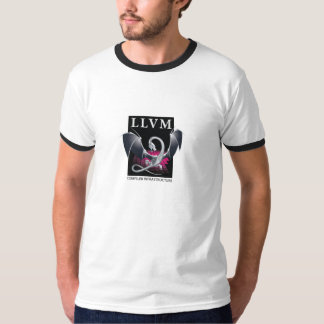 Camisa preta/branca de LLVM - logotipo dianteiro