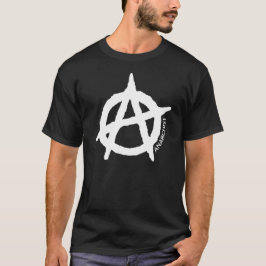 Camisa preta com símbolo anarquista