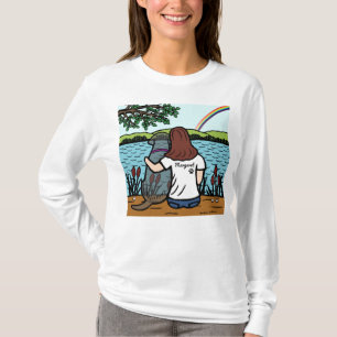 Camisa preta da ponte do arco-íris de Labrador e