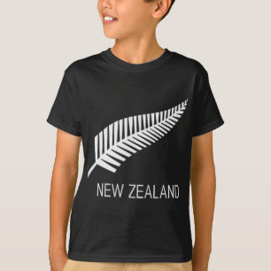 Camisa Preta da Samambaia da Nova Zelândia Masculi