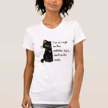 camisa preta de gato branca para mulheres