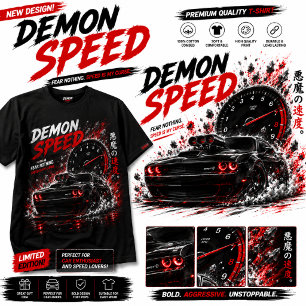 Camisa Preta Demon Speed Muscle Car Dark Racing -