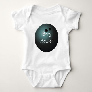 Camisa preta do bebê da bola de boliche