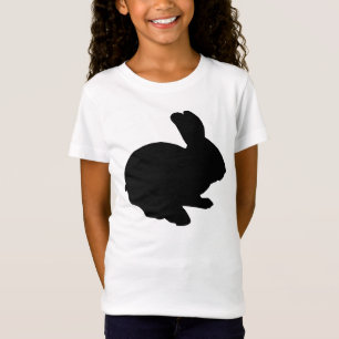 Camisa preta do coelhinho da Páscoa da silhueta