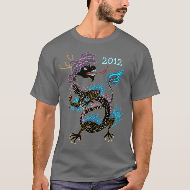 Camisa preta do dragão de água (Frente)