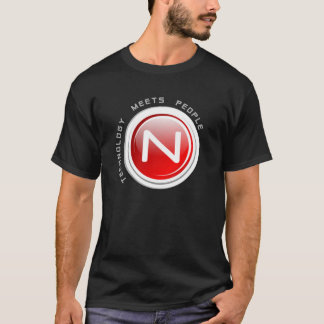 Camisa preta do logotipo das soluções de Nteract -