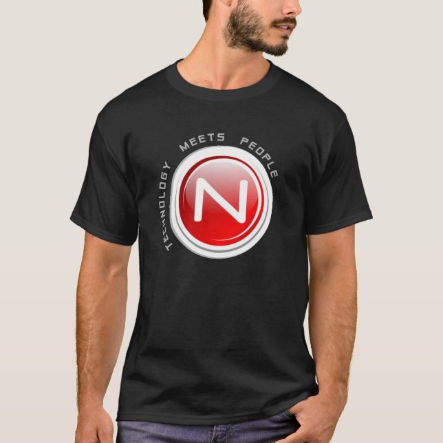 Camisa preta do logotipo das soluções de Nteract - (Frente)