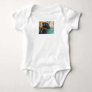 Camisa preta doce do bebê T do laboratório por