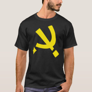 Camisa preta e amarela do logotipo