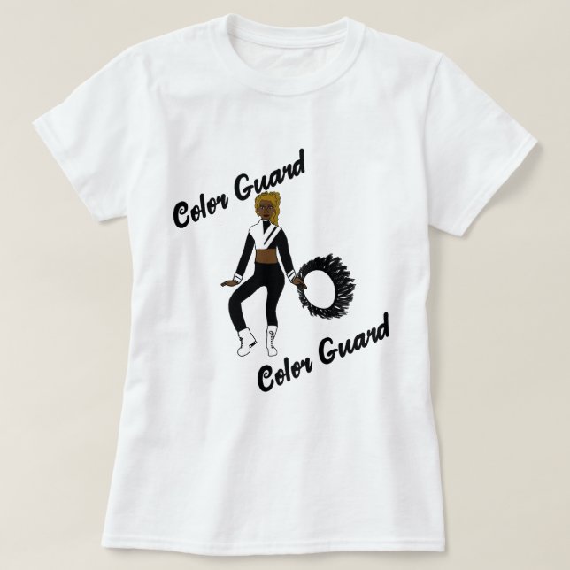 Camisa Preta e Branca da Guarda de Cores (Frente do Design)
