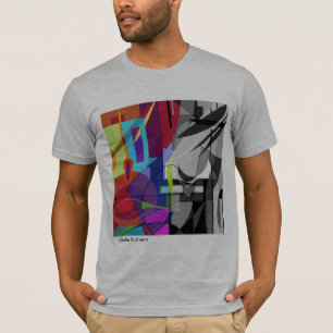 Camisa preta e legal abstrata das cores T
