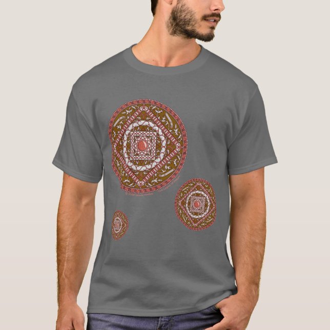 Camisa preta masculina Aries Mandala (Frente)