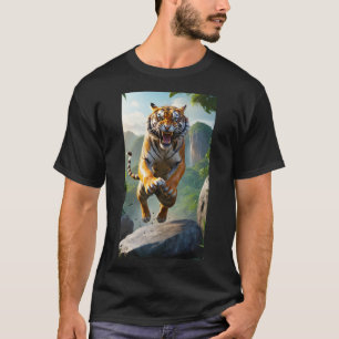 Camisa Preta Masculina Tigre Feroz