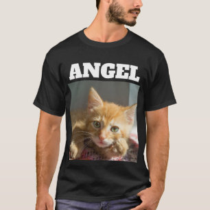 CAMISA PRETA PERSONALIZADA COM FOTO DE GATO