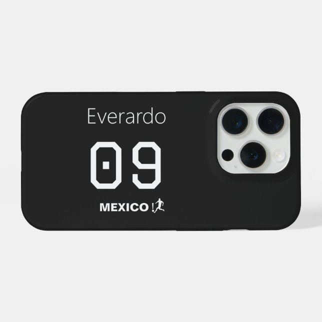 Camisa Preta Personalizada do México de Futebol (Verso Horizontal)