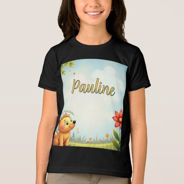 Camisa preta personalizada para crianças (Frente)