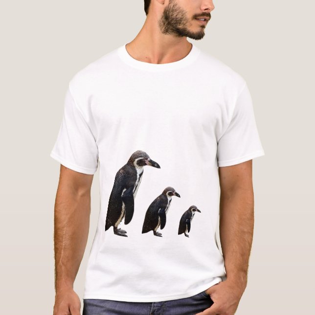 Camisa preto e branco bonito do pinguim T de 3 (Frente)