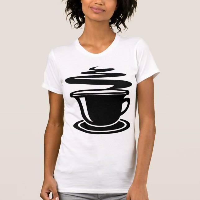CAMISA PRETO E BRANCO DO CAFÉ T (Frente)