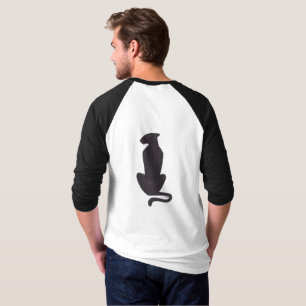 Camisa preto Gato Silhouette homem branco preto Ra