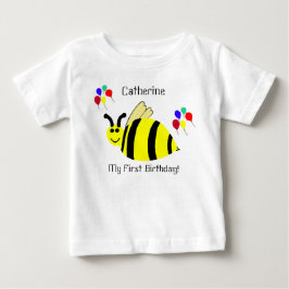 Camisa primeiro aniversario Amarelo De Abelhas E B