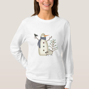 Camisa primitiva do boneco de neve do país