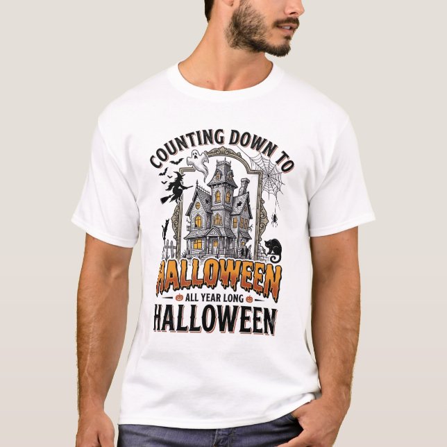 Camisa Pronta para o Halloween Casa Assombrada Vin (Frente)